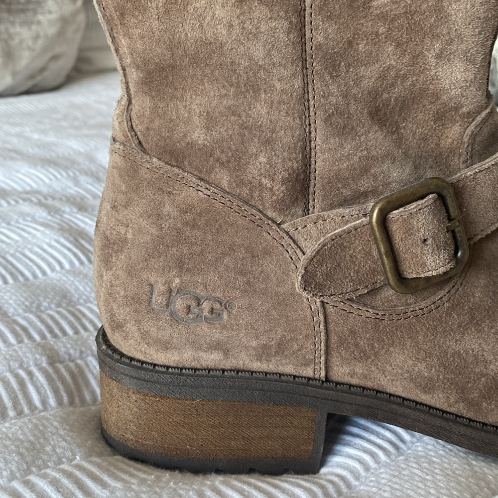 UGG Tan Suede Heeled Boots - Picture 2 of 7